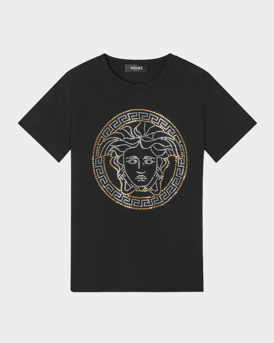 Kid's Bicolor Studded Medusa T-Shirt, Size 6-